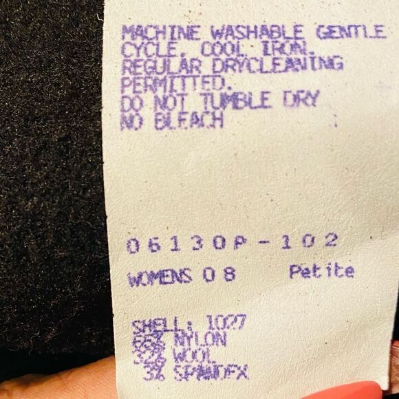 DeNeve Black Ski Stretch Pants w/ Stirrups Size 8P Vintage NWT - Picture 8 of 8